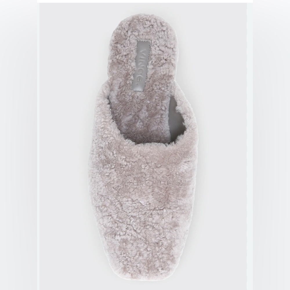 Vince Caela Curly Lamb Fur Flat Slippers